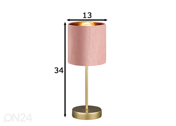 Настольная лампа Aura, розовый/золотой размеры