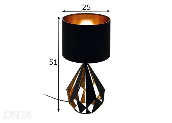 Настольная лампа Carlton 5 размеры