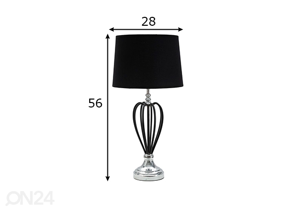 Настольная лампа Glam, серебристый/чёрный размеры