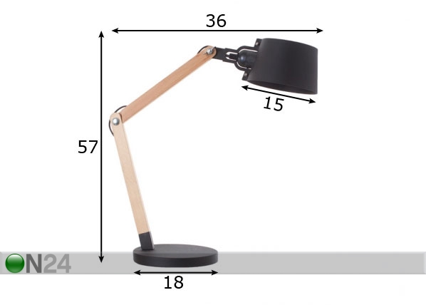 Настольная лампа Hobart размеры