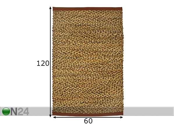 Натуральный ковёр из водного гиацинта 60x120 cm размеры