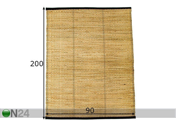 Натуральный ковёр из водного гиацинта 90x200 cm размеры