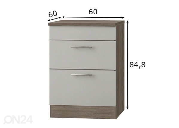 Нижний кухонный шкаф Arta 60 cm размеры
