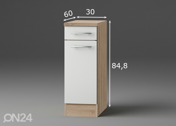 Нижний кухонный шкаф Dakar 30 cm размеры