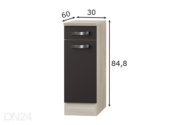Нижний кухонный шкаф Faro 30 cm размеры