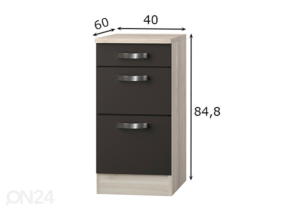 Нижний кухонный шкаф Faro 40 cm размеры
