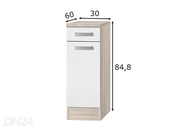 Нижний кухонный шкаф Genf 30 cm размеры