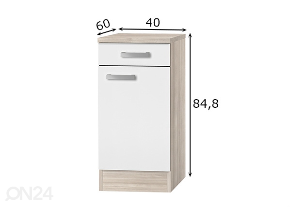 Нижний кухонный шкаф Genf 40 cm размеры