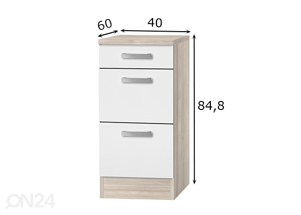 Нижний кухонный шкаф Genf 40 cm размеры