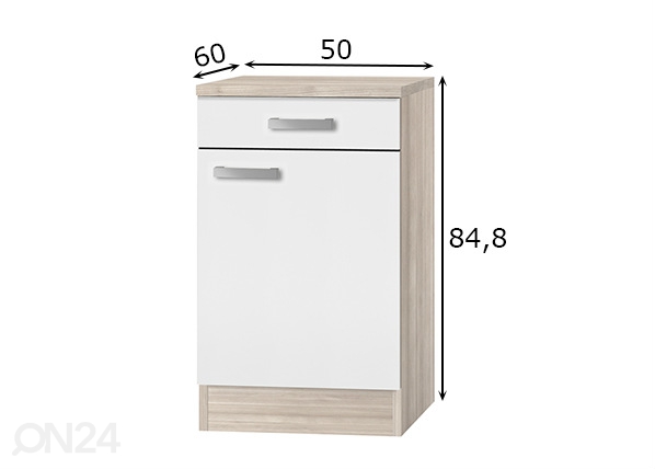 Нижний кухонный шкаф Genf 50 cm размеры
