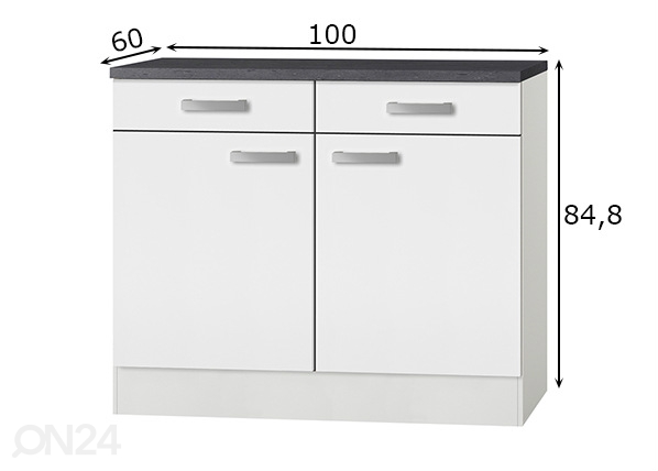 Нижний кухонный шкаф Oslo 100 cm размеры