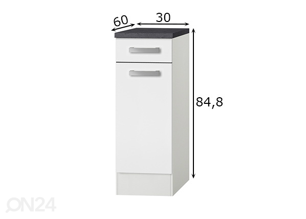 Нижний кухонный шкаф Oslo 30 cm размеры
