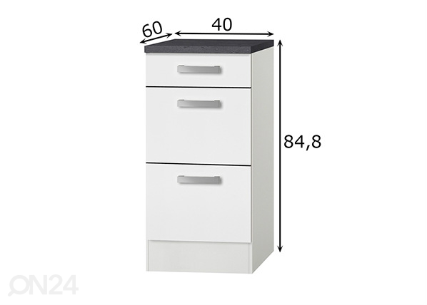 Нижний кухонный шкаф Oslo 40 cm размеры