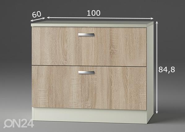 Нижний кухонный шкаф Padua 100 cm размеры