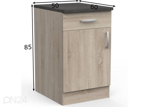 Нижний кухонный шкаф Paprika 50 cm размеры