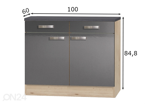 Нижний кухонный шкаф Udine 100 cm размеры