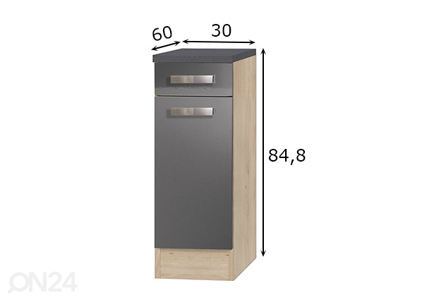 Нижний кухонный шкаф Udine 30 cm размеры