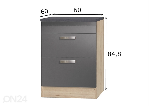Нижний кухонный шкаф Udine 60 cm размеры