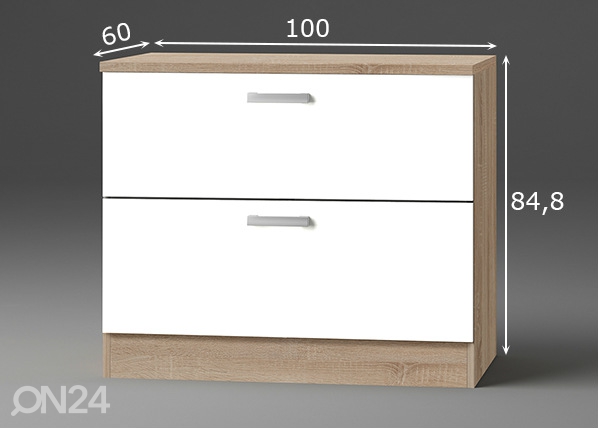 Нижний кухонный шкаф Zamora 100 cm размеры