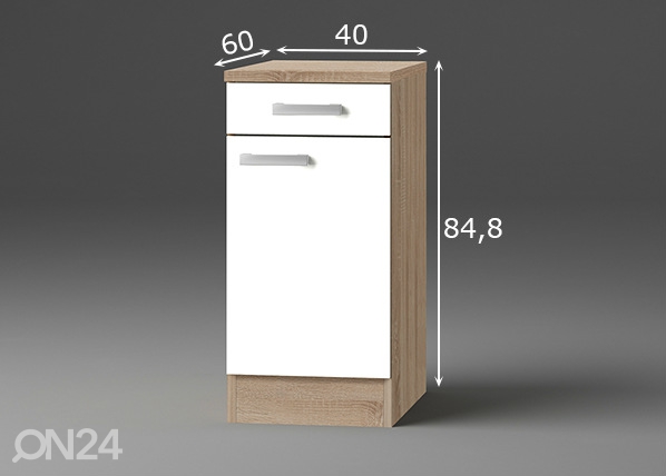Нижний кухонный шкаф Zamora 40 cm размеры