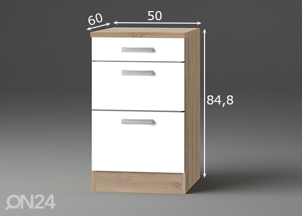 Нижний кухонный шкаф Zamora 50 cm размеры