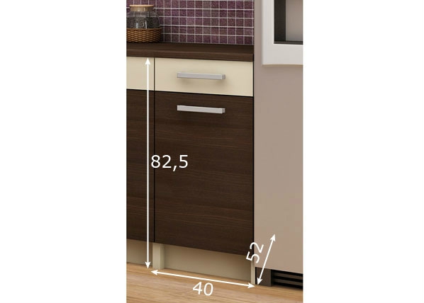 Нижний кухонный шкаф с одним ящиком 40 cm размеры