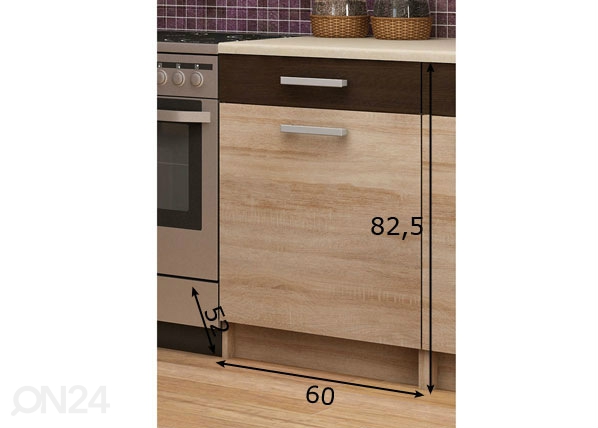 Нижний кухонный шкаф с одним ящиком 60 cm размеры