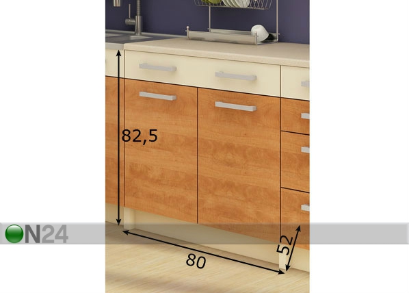 Нижний кухонный шкаф с одним ящиком 80 cm размеры