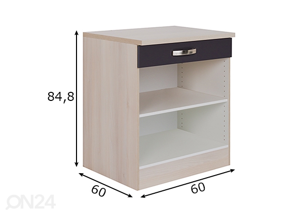 Нижний шкаф для прачечной комнаты Porto 60 cm размеры