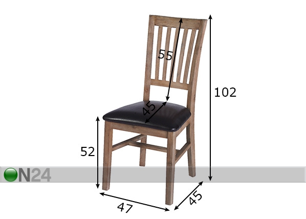 Обеденные стулья Alaska, 2 шт размеры