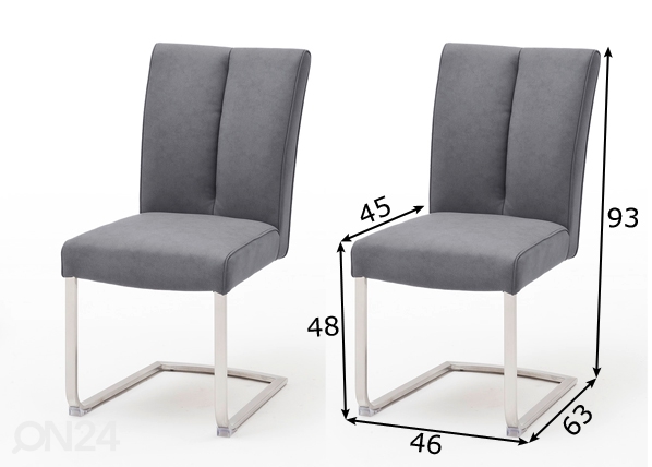 Обеденные стулья Brasilia B с пружинным блоком, 2 шт размеры
