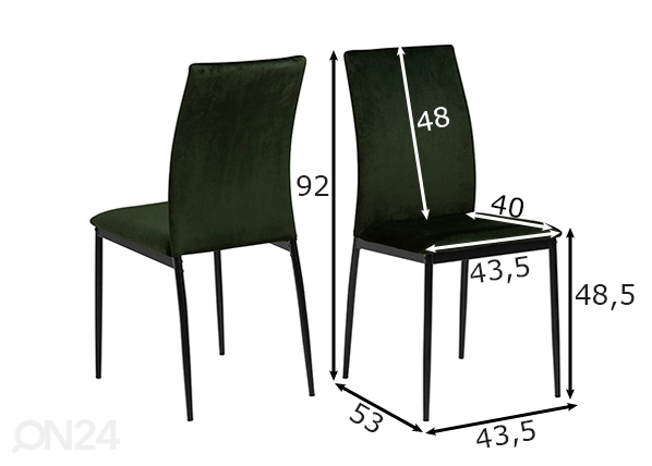 Обеденные стулья Caro, 4 шт размеры