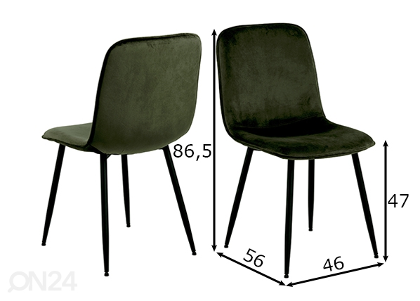 Обеденные стулья Dora, 4 шт размеры