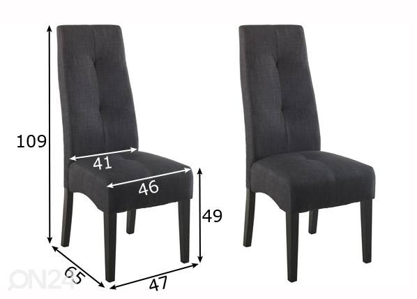 Обеденные стулья Elite 2 шт размеры