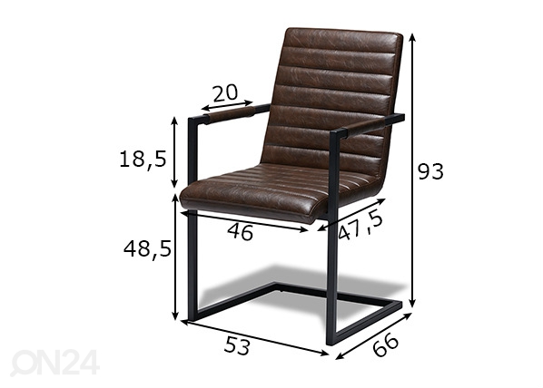 Обеденные стулья Fanny 2 шт размеры