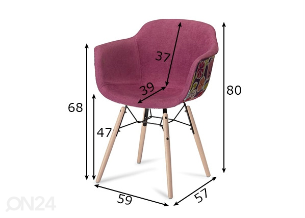 Обеденные стулья Flame, 2 шт размеры