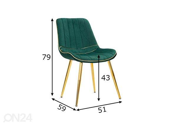 Обеденные стулья Glam 2 шт размеры