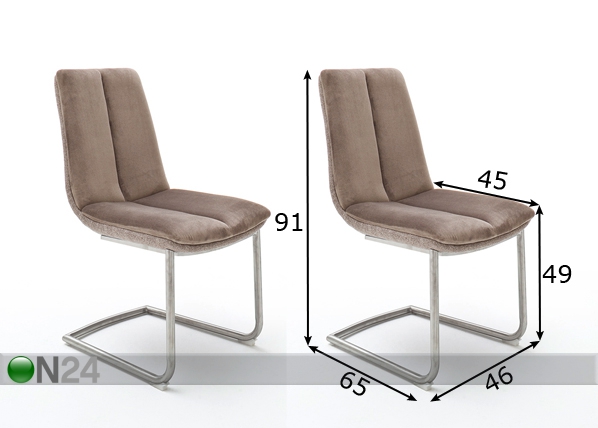 Обеденные стулья Grigor, 2 шт размеры