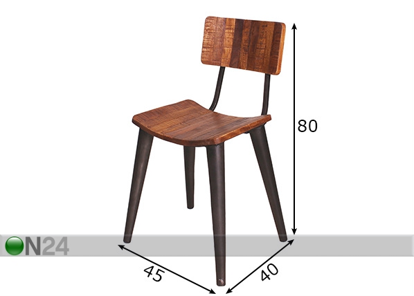 Обеденные стулья Iron, 2 шт размеры