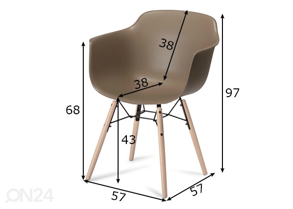Обеденные стулья Jupiter, 2 шт размеры
