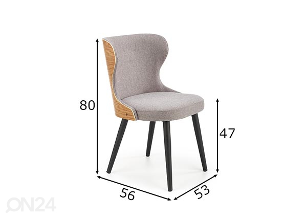 Обеденные стулья K452, 2 шт размеры