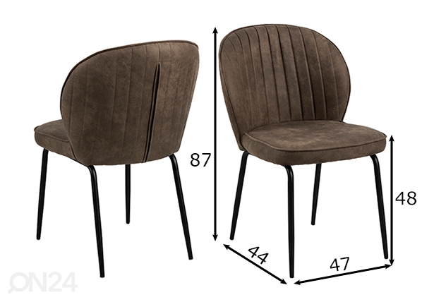 Обеденные стулья Leyla, 2 шт размеры