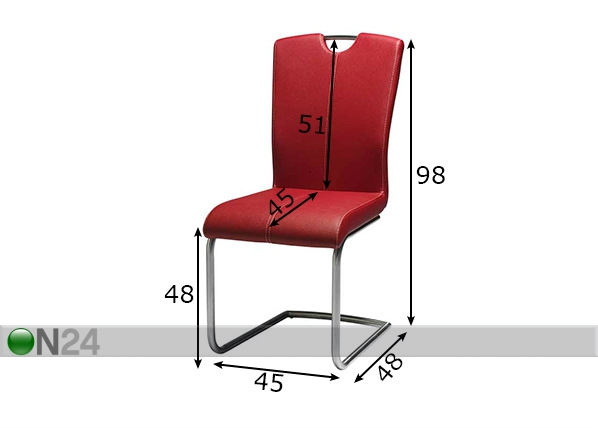 Обеденные стулья Lotus, 2 шт размеры