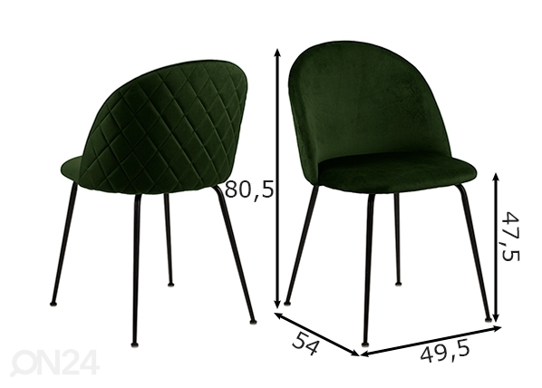 Обеденные стулья LTulsauise, 2 шт размеры