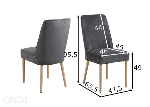 Обеденные стулья Ly, 2 шт размеры