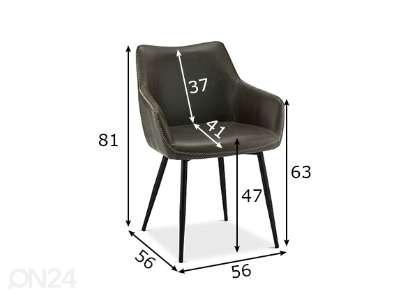 Обеденные стулья Maria, 2 шт размеры