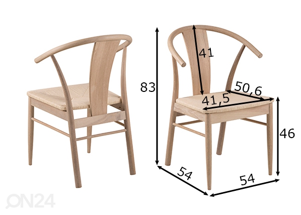 Обеденные стулья Oro, 2 шт размеры