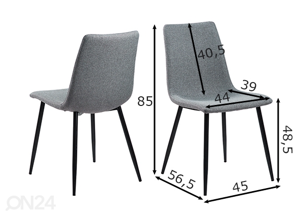 Обеденные стулья Puh, 4 шт размеры