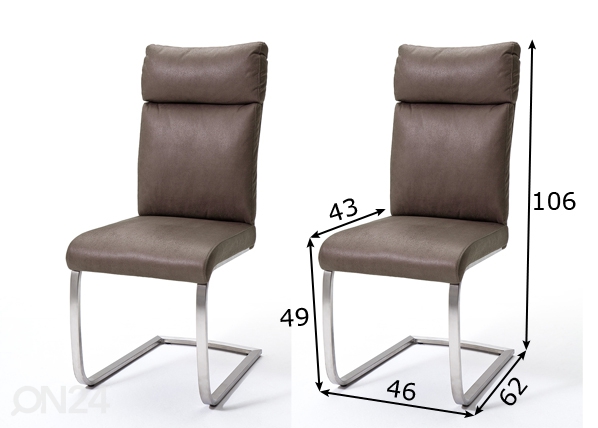 Обеденные стулья Rabea, 2 шт размеры