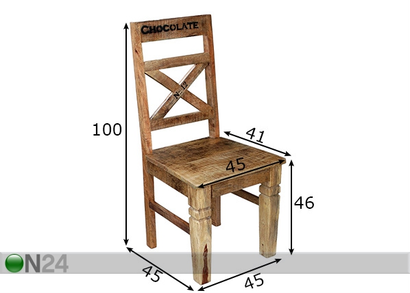 Обеденные стулья Rustic, 2 шт размеры